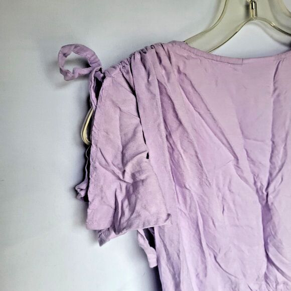 Shoreline Gorgeous Lightweight Flutter Sleeve Wrap Dress Lavendar Maxi Rayon XL - Picture 4 of 9